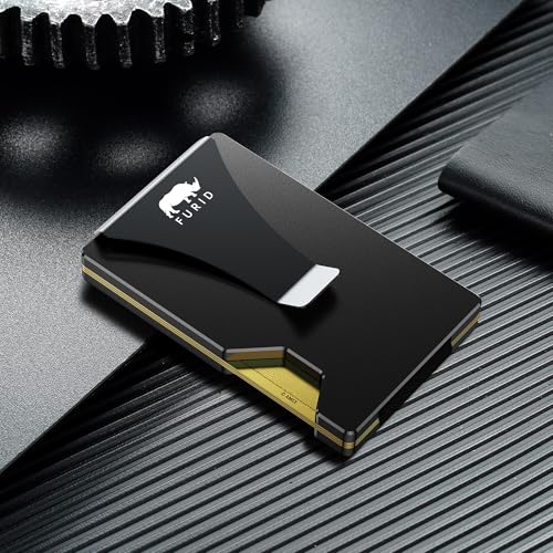 furid Card Wallet for Men Slim Minimalist: Metal Wallets with Money Clip - Rfid Thin Front Pocket Credit Card Holder - Gift for Men Husband Father at Anniversay Brithday - Image 4