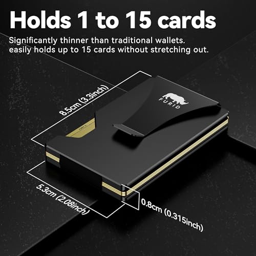 furid Card Wallet for Men Slim Minimalist: Metal Wallets with Money Clip - Rfid Thin Front Pocket Credit Card Holder - Gift for Men Husband Father at Anniversay Brithday - Image 2