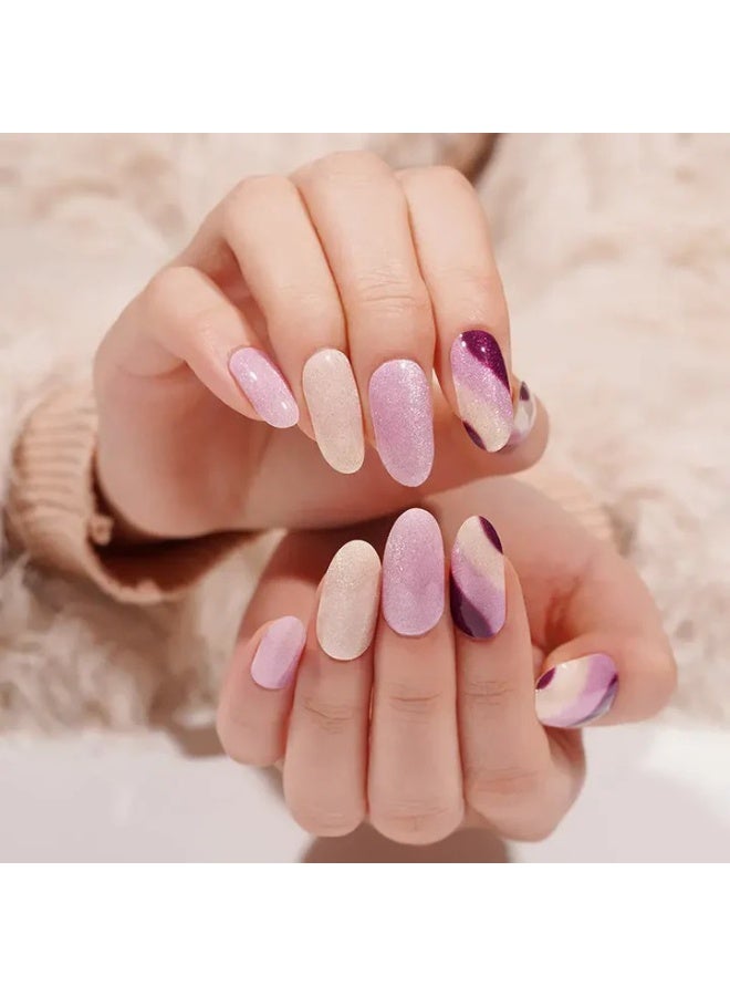 Semi-Cured Gel Nail Wraps – Salon Quality Manicure – 20 Strips + File + Wooden Stick – Easy Apply & Remove - Image 3