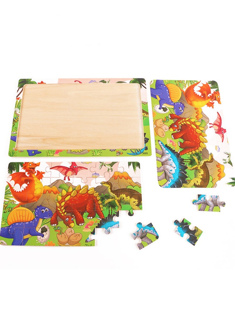 Children's Educational Wooden Cartoon Animal Series Jigsaw Puzzles Suitable Gift Bag Pack - Image 2