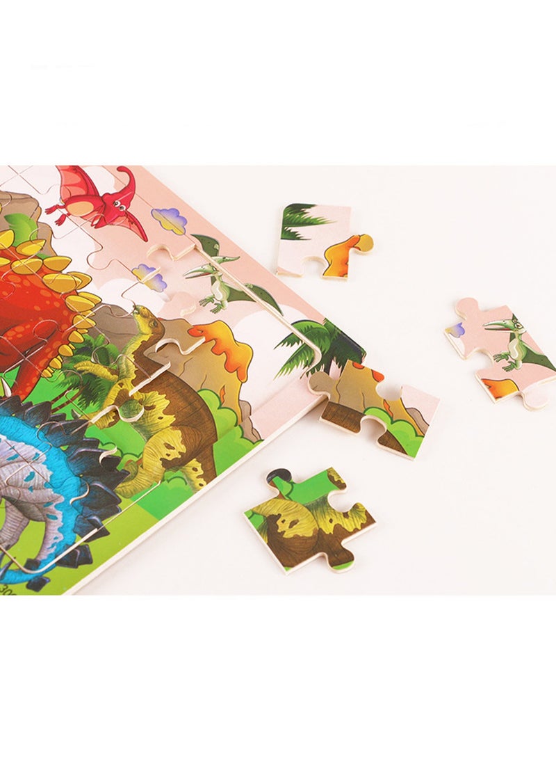 Children's Educational Wooden Cartoon Animal Series Jigsaw Puzzles Suitable Gift Bag Pack - Image 3