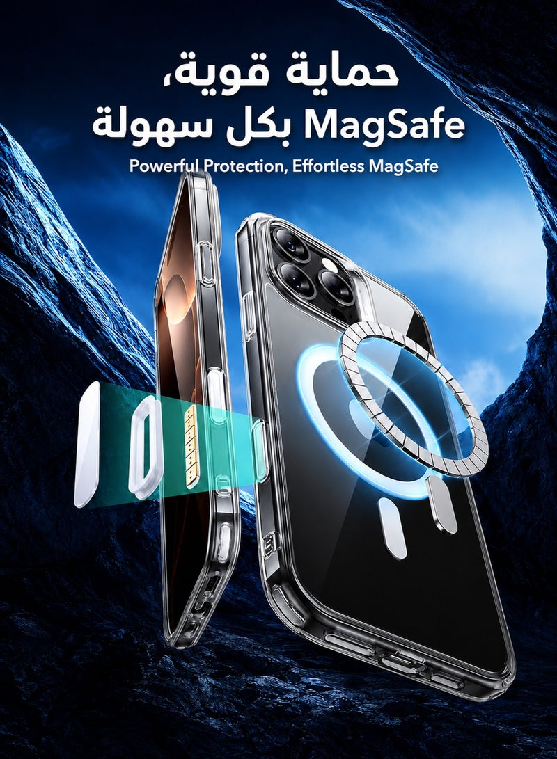 ORYXA iPhone 16 Pro Max Case, Magnetic Clear Phone Cover Compatible with MagSafe, [Never Yellow] Slim Shockproof Full Protection for Apple iPhone 16 Pro Max 6.9", Crystal Clear - Image 3