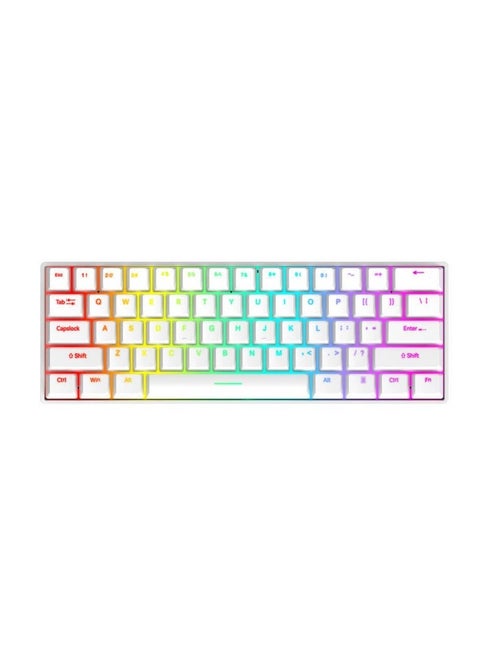 Wired Gaming Keyboard, 61 Keys RGB Backlit Wrist Rest Ultra-Compact Mini Waterproof Keyboard For PC Computer Gamer White