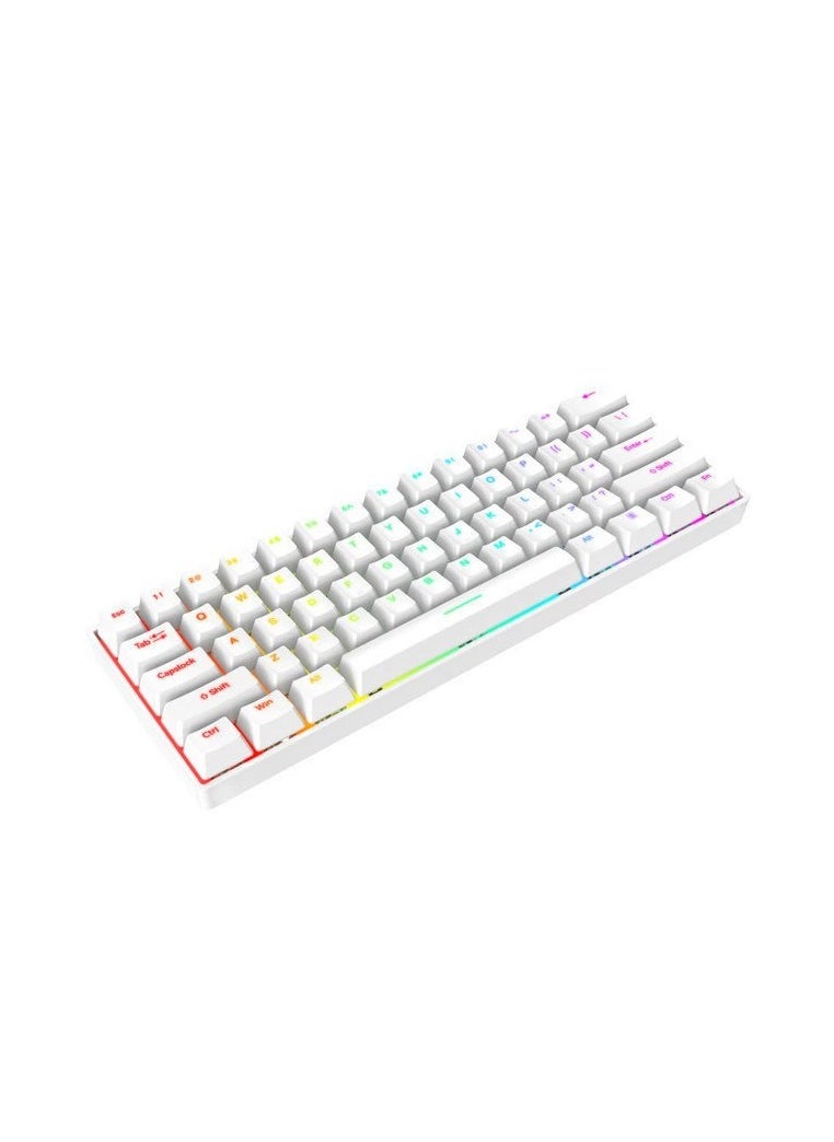 MHD Wired Gaming Keyboard, 61 Keys RGB Backlit Wrist Rest Ultra-Compact Mini Waterproof Keyboard For PC Computer Gamer White  - Image 2