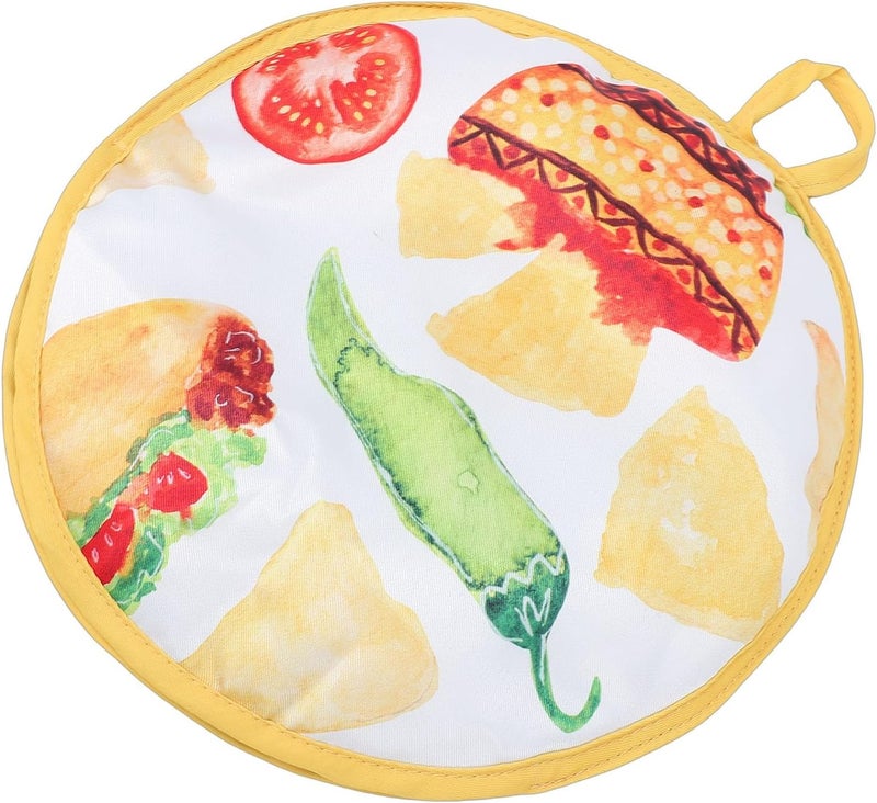 Tortilla Warmer Pouch, 11.8 Inch Polyester Insulated PP Cotton Filling Microwave Safe Tortilla Warmer, Fabric with Hand Washable Design for Tacos Naan Flatbreads - Image 1