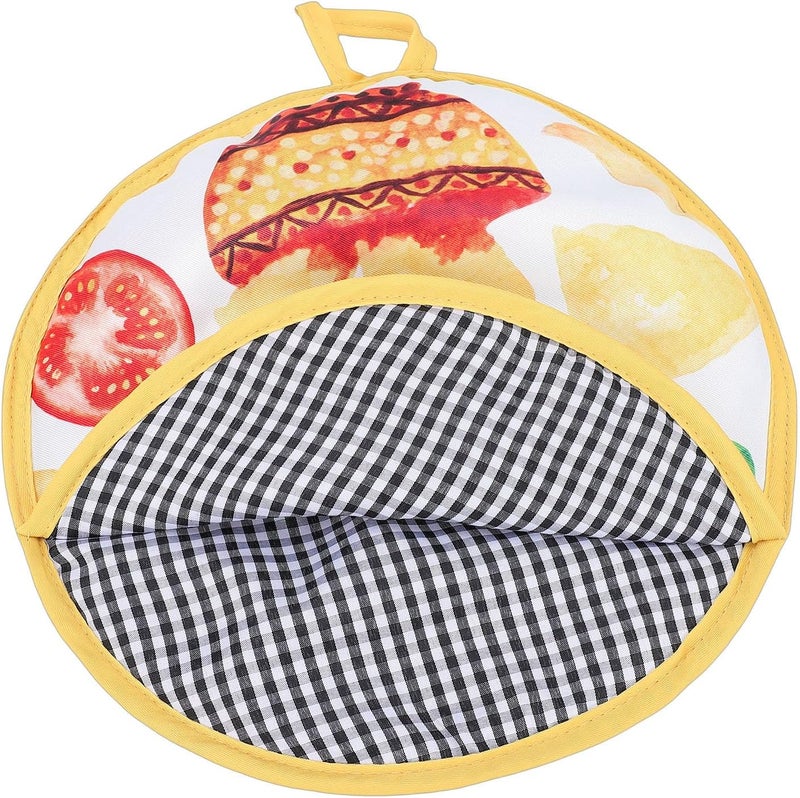 Tortilla Warmer Pouch, 11.8 Inch Polyester Insulated PP Cotton Filling Microwave Safe Tortilla Warmer, Fabric with Hand Washable Design for Tacos Naan Flatbreads - Image 2