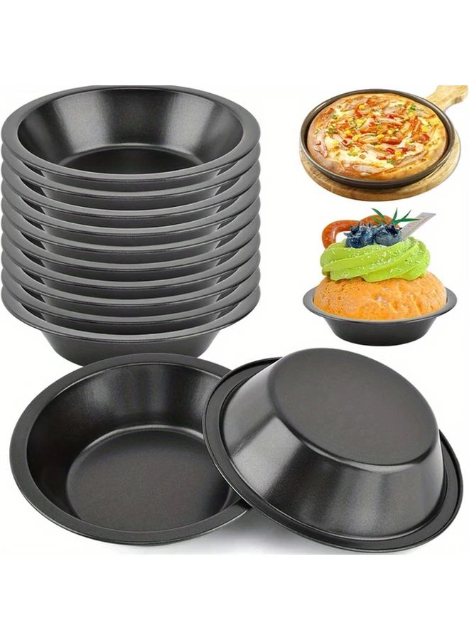 12 Pack 5 Inch Nonstick Carbon Steel Mini Pie Pans Black Reusable Baking Tins - Image 5