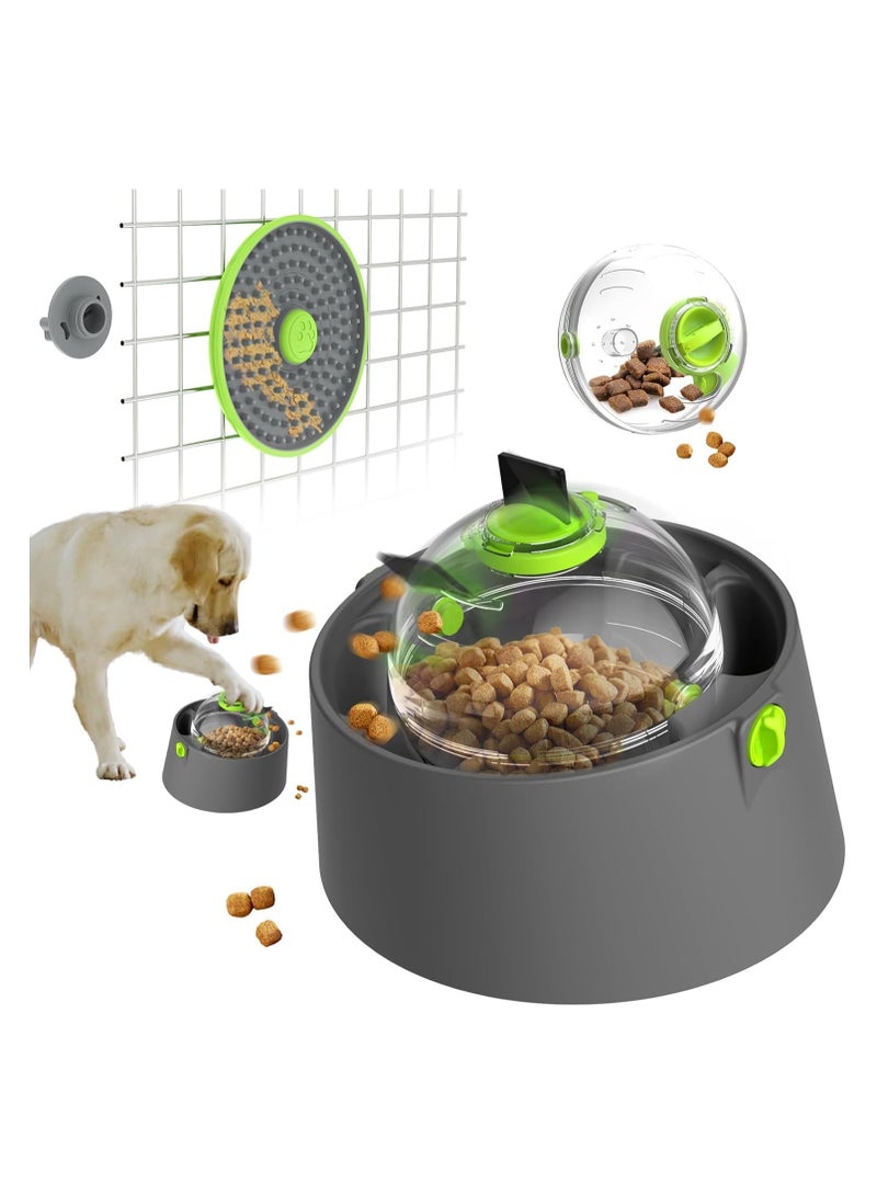 مغذي كلاب 3 في 1 بطيء، لعبة تفاعلية للكلاب، موزع طعام للكلاب، مغذي ألغاز دوار ومحمول، لعبة تغذية بطيئة قابلة للتعديل للكلاب لمكافحة الملل وتعزيز الذكاء. - Image 1