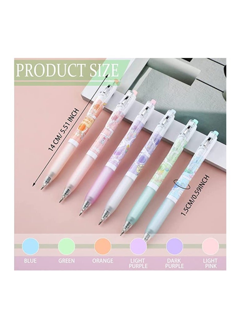 Kawaii Gel Ink Pen, 6 Pcs Retractable Gel Pen, Black Ink, 0.5mm Cute Pens Fun Space Aesthetic Pens for Office School Kids Writing Journaling Supplies, Cute Pressing Gel Pen (Spaceman) - Image 3