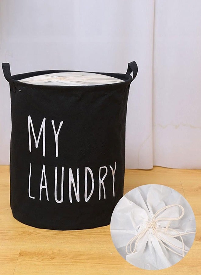 RollsTimi  Creative Multifunctional Storage Bucket Laundry Basket Black 35x45cm - Image 1