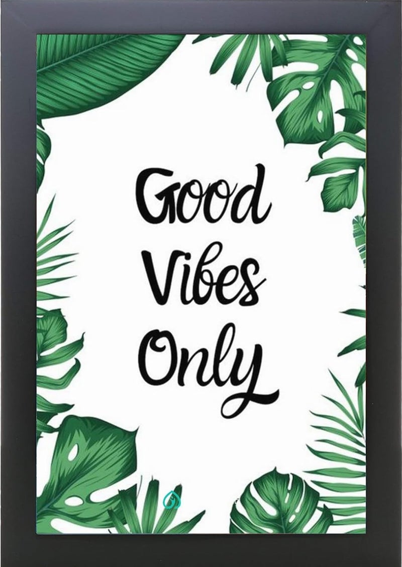 CRAFT QUEST Good Vibes Only Motivational Quote Wall Dcor Portrait Wall Display Black 10x14 Inch Poster Frame for Home Office and Study Room Frame with Poster UpbeatGlow - Image 1