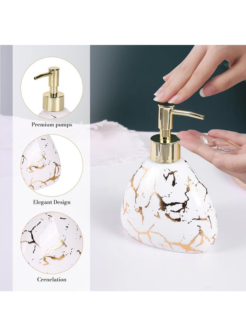 Bathroom Accessories Set,Modern Countertop Bathroom Decor,Luxury 6 Piece Bathroom Accessory Set,Complete with Soap Dispenser,Toothbrush Holder,Tumbler,Tray - Image 4