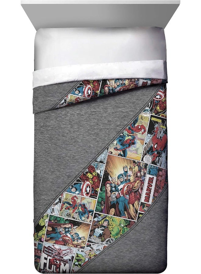 Jay Franco Jay Franco Marvel Comics 80th Anniversary Full/Queen Comforter & Sham Set - Super Soft Kids Reversible Bedding - Fade Resistant Microfiber - Image 3