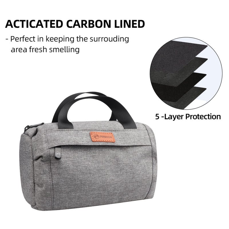 FIREDOG Smell Proof Bag, Dog Tested Smell Proof Case Big Smell Proof Pouch for Travel Storage 9x4x5 Inch (Grey) - Image 2
