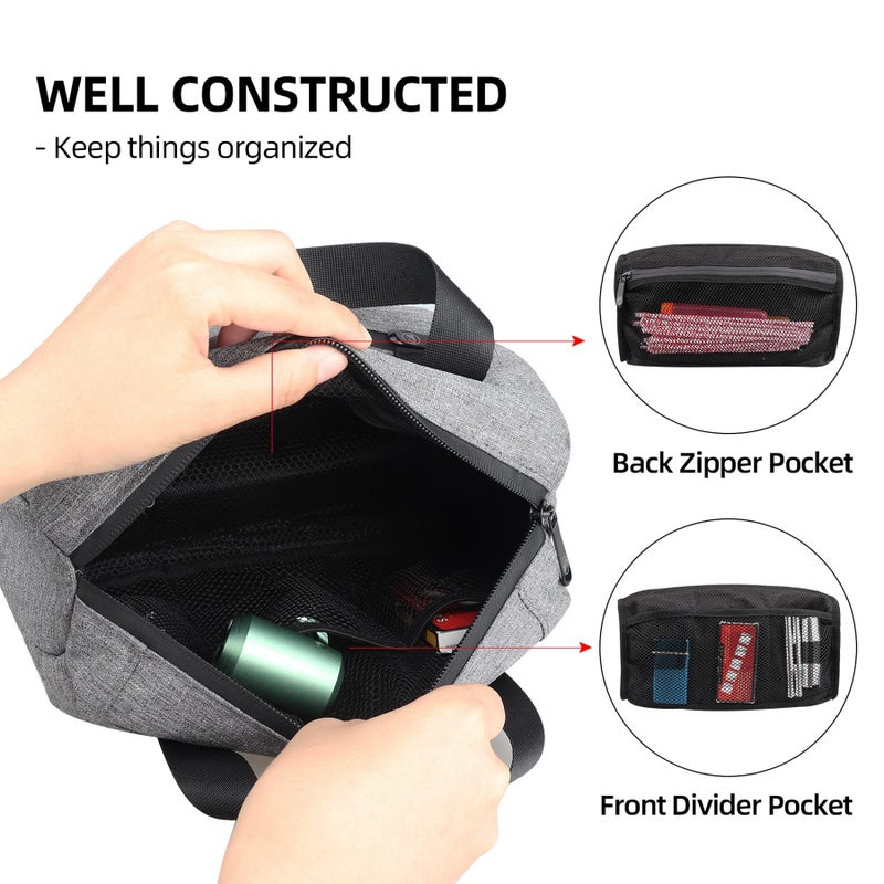 FIREDOG Smell Proof Bag, Dog Tested Smell Proof Case Big Smell Proof Pouch for Travel Storage 9x4x5 Inch (Grey) - Image 3
