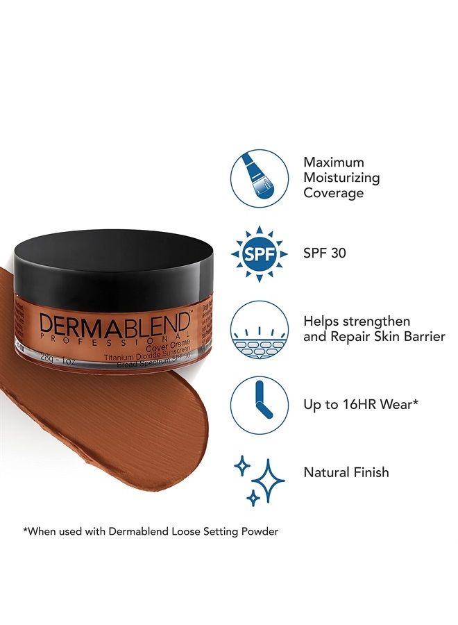 Dermablend Cover Creme High Coverage Foundation with SPF 30, 70W Olive Brown, 1 Oz. - Image 3