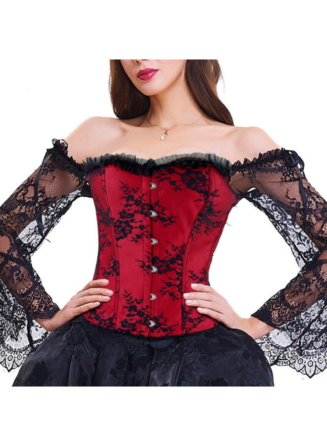 European And American Hot Shoulder Abdominal Tunic Body Shaping Top Palace Lace Wedding Evening Dress Palace Tunic