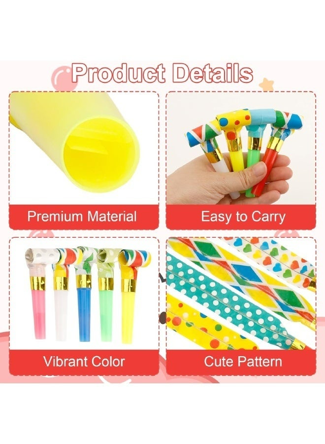 50Pcs Party Blowers Party Blowers for Kids Party Blowouts Party Noise Makers Horns Colorful Birthday Blowers Noisemakers Blow Horns Party Whistles Favors for Birthday New Years Events Random Colors - Image 5