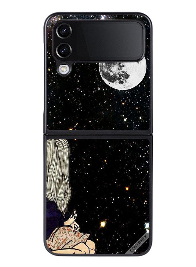 Covernex Protective Case Cover For Samsung Galaxy Z Flip 4 Looking To Moon - Image 1