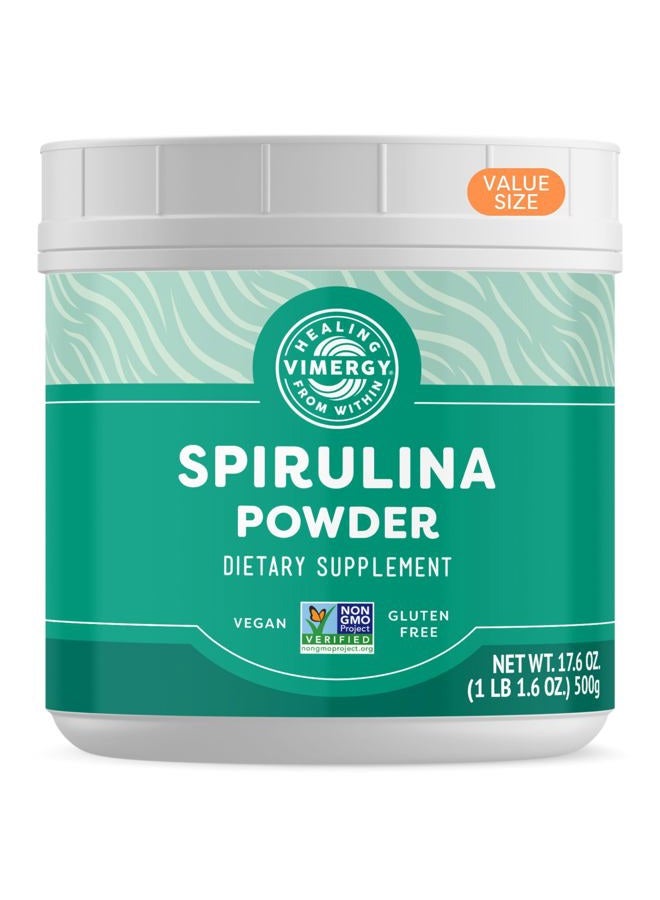 Vimergy Spirulina Powder, 166 Servings – Value Size – Greens Powder – Nutrient Dense Blue-Green Algae Superfood for Smoothies & Juices – Immune Support - Non-GMO, Gluten-Free, Vegan & Paleo - 500g - Image 1
