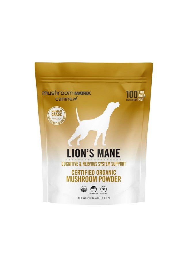 mushroom Matrix Om Mushroom Matrix Lion’s Mane Mushroom Powder Pet Supplement, Provides Cognitive Support & Holistic Digestive Support for Dogs & Cats, 200 Grams, 7.1 oz - Image 1