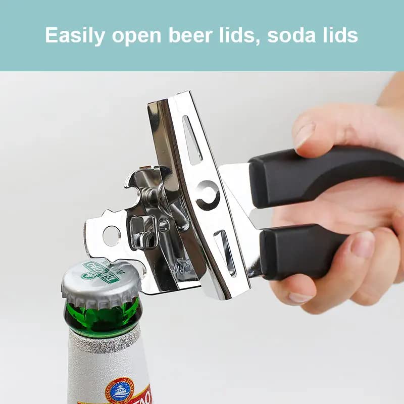 Dayalu Multipurpose Manual Can Opener and Bottle Opener | Tin Cutter with Smooth Edge Comfortable & Anti Slip Hand Grip - Black - Image 3