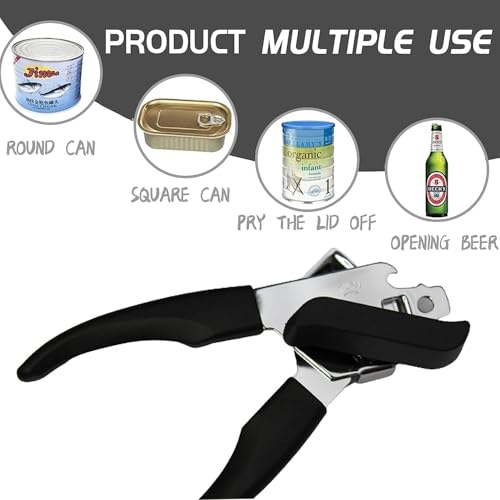 Dayalu Multipurpose Manual Can Opener and Bottle Opener | Tin Cutter with Smooth Edge Comfortable & Anti Slip Hand Grip - Black - Image 5