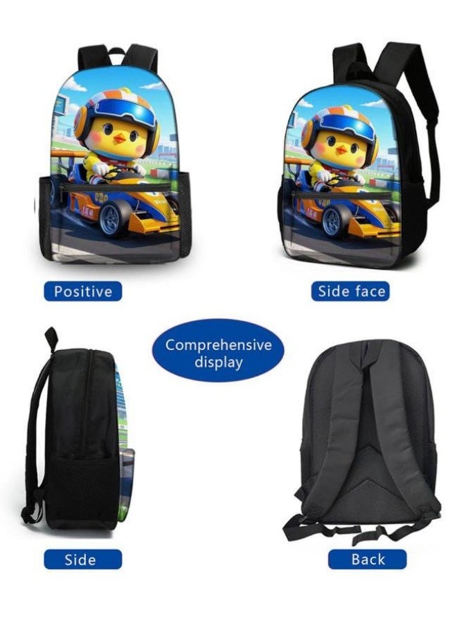 Cartoon three-piece schoolbag with zipper - 641  - Image 3