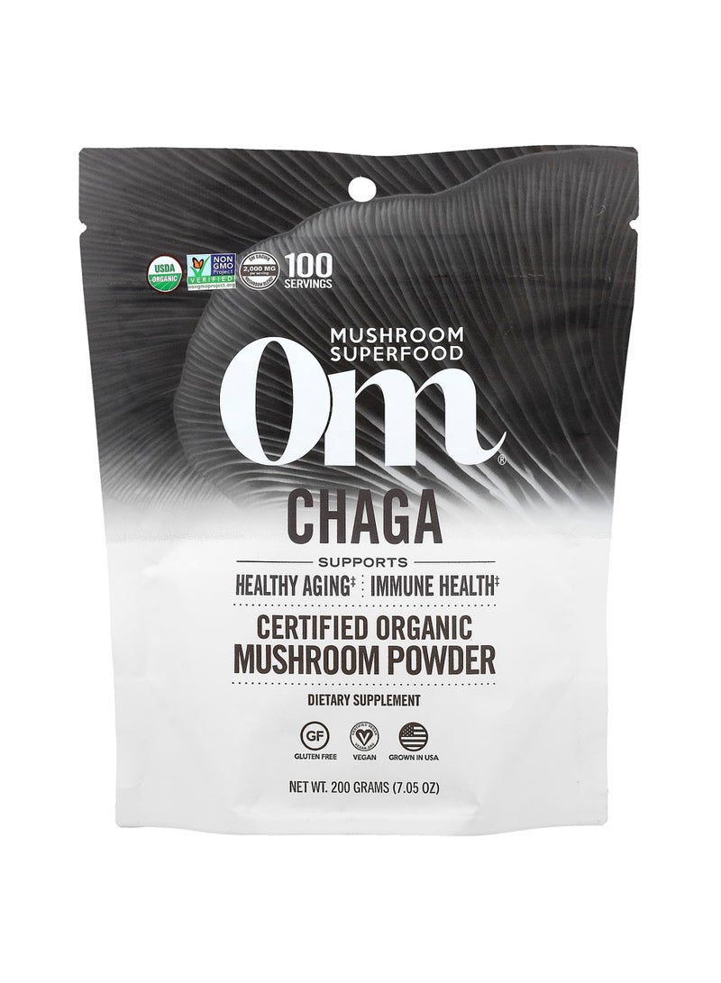 Certified Organic Mushroom Powder, Chaga, 7.05 oz (200 g)