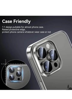 MOCOM iPhone 16 Pro Max/16 Pro Camera Lens Protector, 9H Tempered Glass Screen Protector with Metal Individual Ring, HD Clear Anti-Glare, Scratch-Resistant, Easy Installation  - Image 2