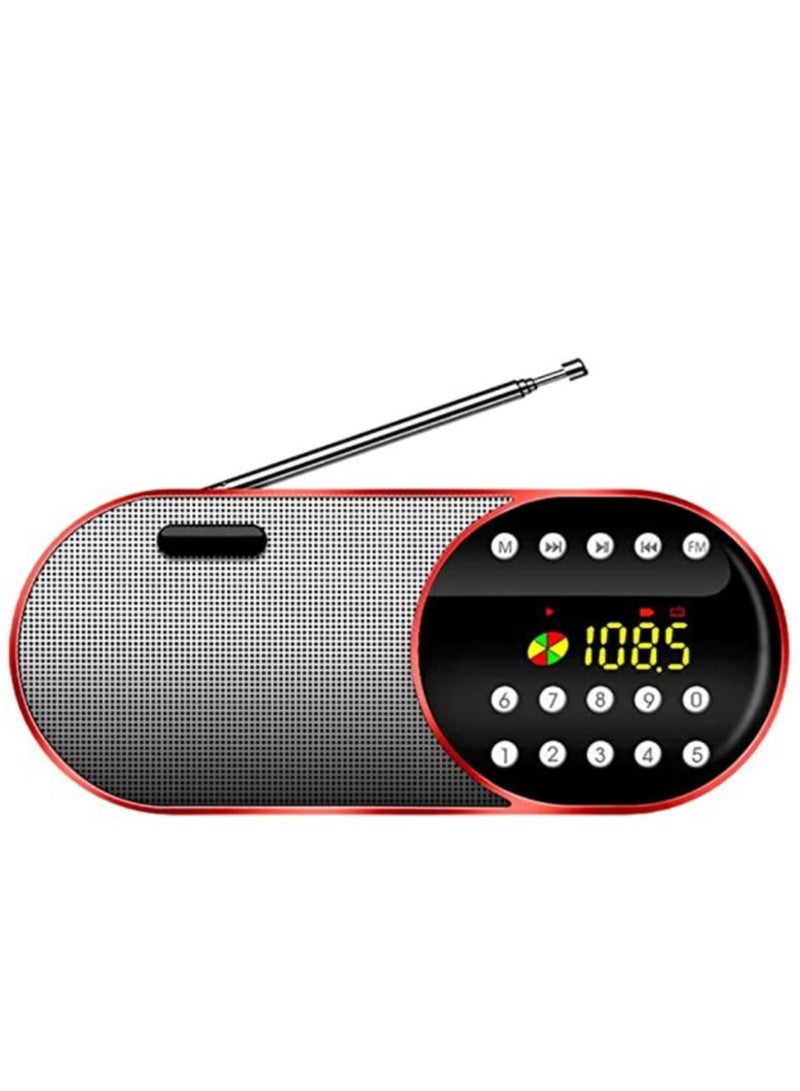 ارواق راديو FM صغير محمول لاسلكي بلوتوث 5.0 مكبرات صوت TF USB على مدار الساعة LED وظيفة مصباح يدوي دعم 3.5 مللي متر سماعة رأس مشغل MP3 - Image 1