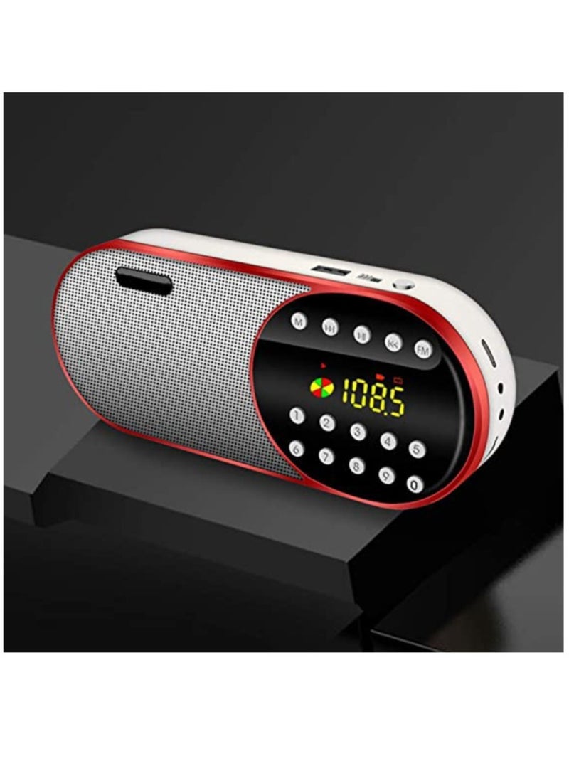 ارواق راديو FM صغير محمول لاسلكي بلوتوث 5.0 مكبرات صوت TF USB على مدار الساعة LED وظيفة مصباح يدوي دعم 3.5 مللي متر سماعة رأس مشغل MP3 - Image 2