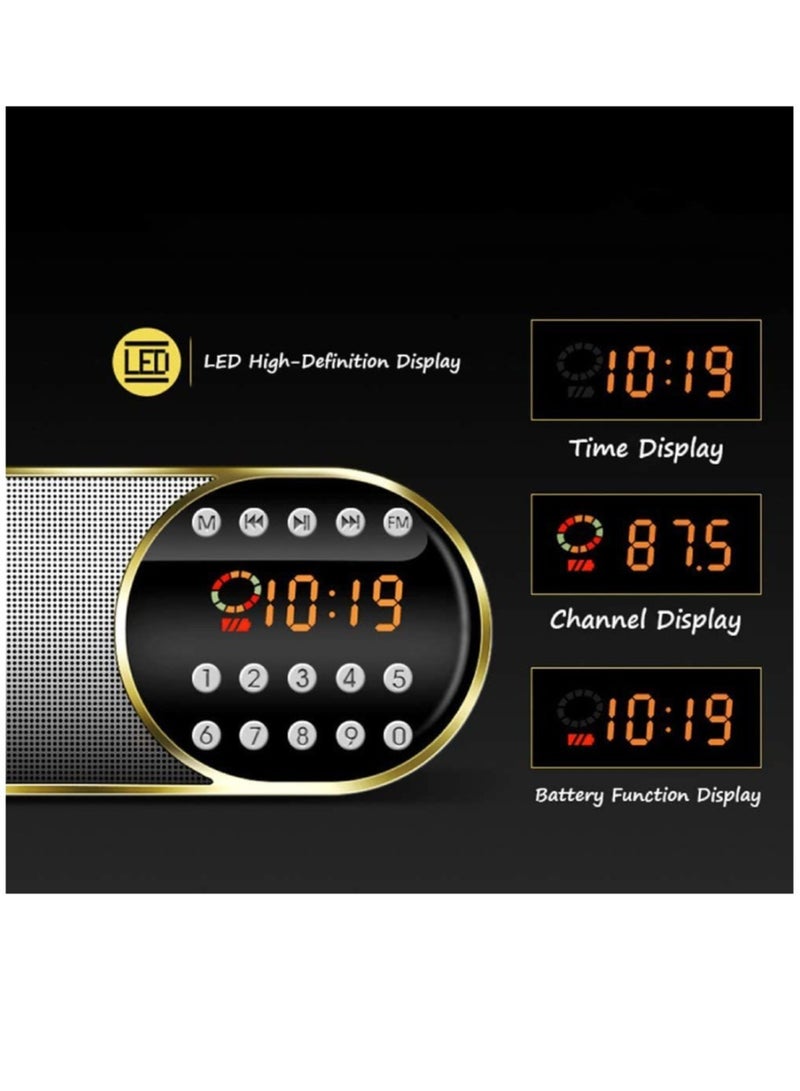 ارواق راديو FM صغير محمول لاسلكي بلوتوث 5.0 مكبرات صوت TF USB على مدار الساعة LED وظيفة مصباح يدوي دعم 3.5 مللي متر سماعة رأس مشغل MP3 - Image 4