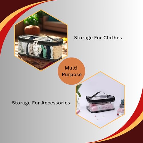 Gowloz Clear PVC Storage Pouch – Pack of 2 | Transparent Foldable Organizer Bags | 30 x 13 x 12 cm | Waterproof Multipurpose Pouches for Closet, Drawer, Travel & Accessories - Image 5