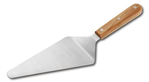 DUE BUOI Triangular Spatula PizzaCake Server Olive wood handle Blade dimension 400 x 630 Hardened stainless steel Professional quality restaurant Full Tang Triple Riveted - Image 3