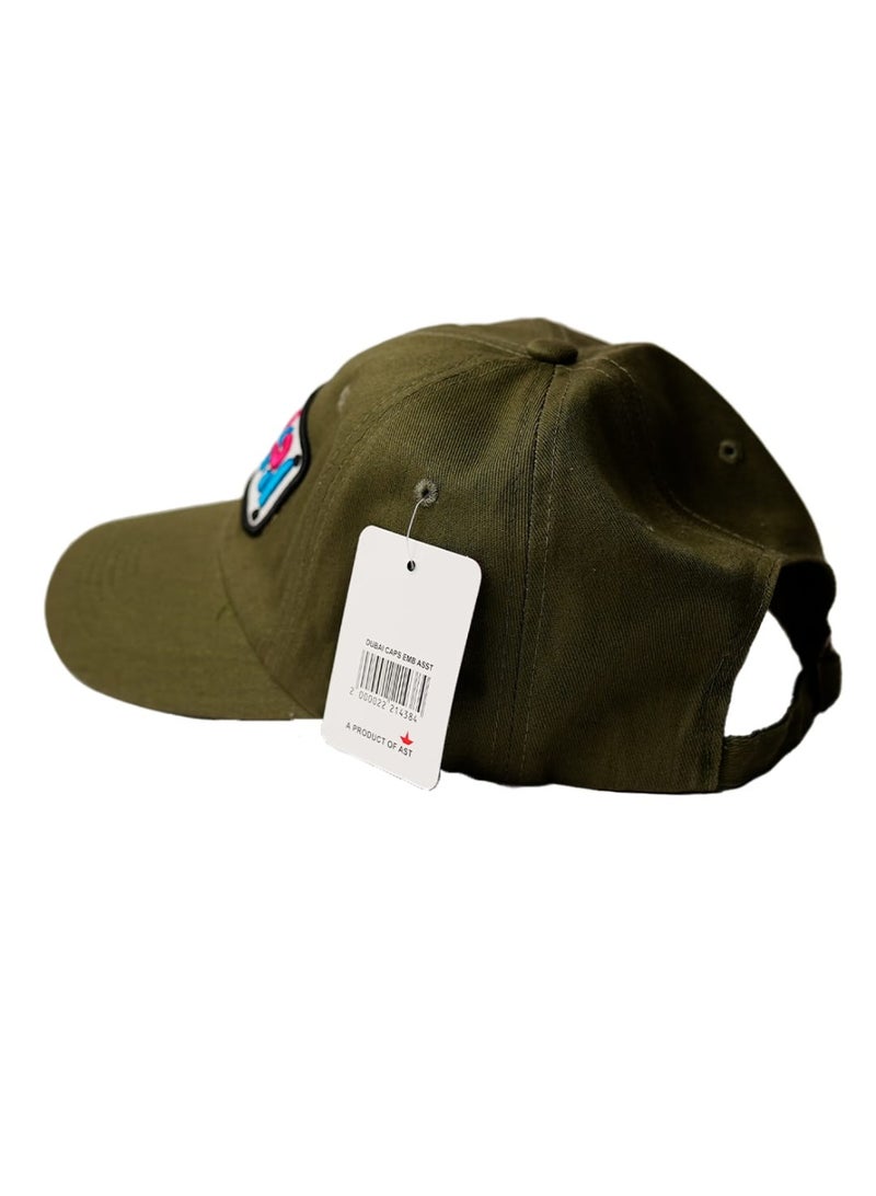 Dubshi Dubai Cap with Embroidery Olive - Image 3