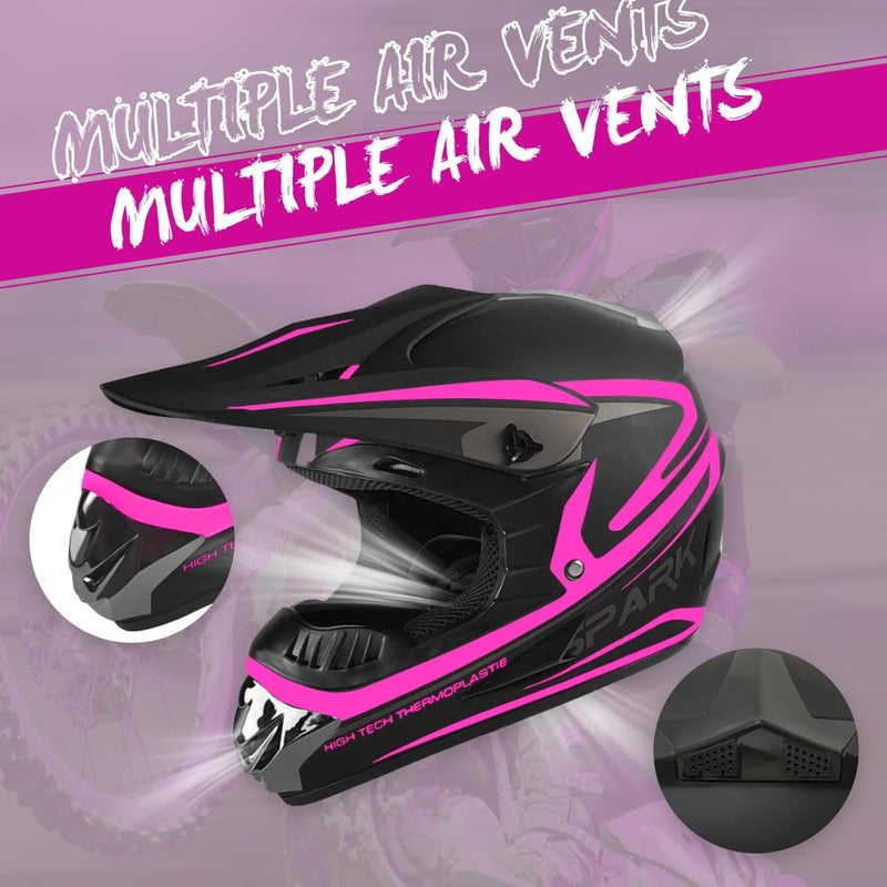 SanQing Youth Motocross Dirt Bike ATV Helmet with Goggles, Gloves, and Face Shield - DOT Approved - Image 2