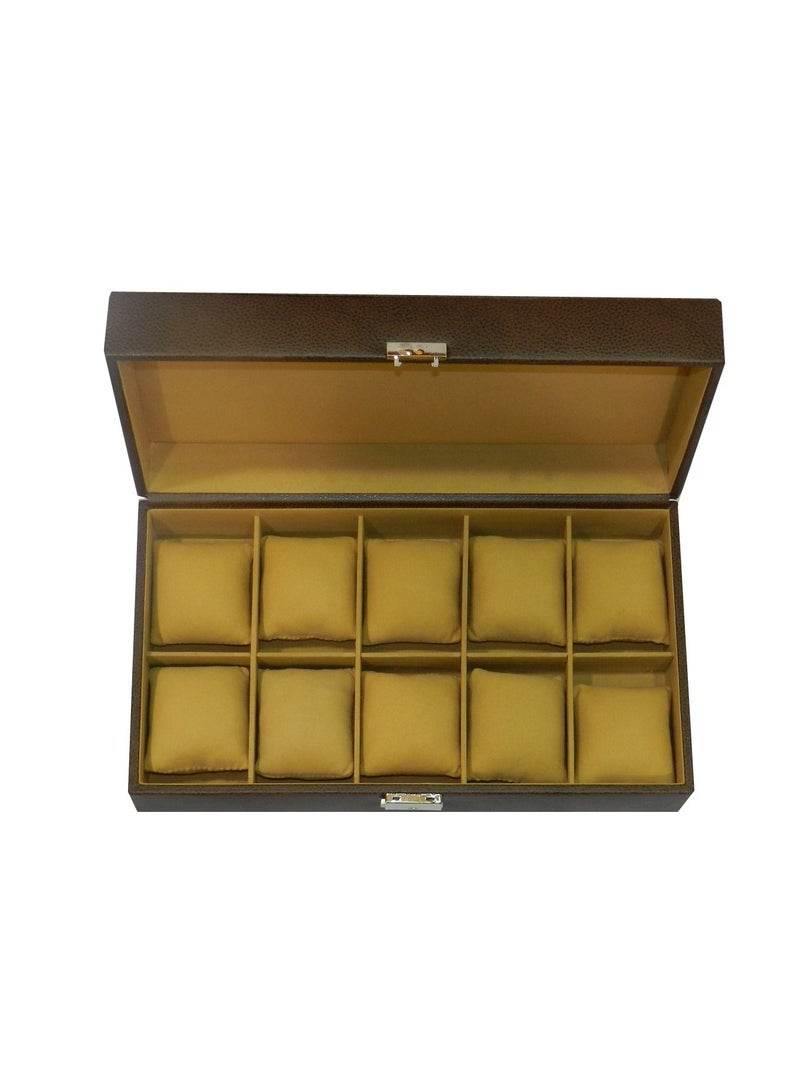 LAVERI LEATHER Laveri Watch Box  for Men Women (10 Slots), Premium PU Leather Watch Display Case Box Organizer with Removable Pillow - Image 3