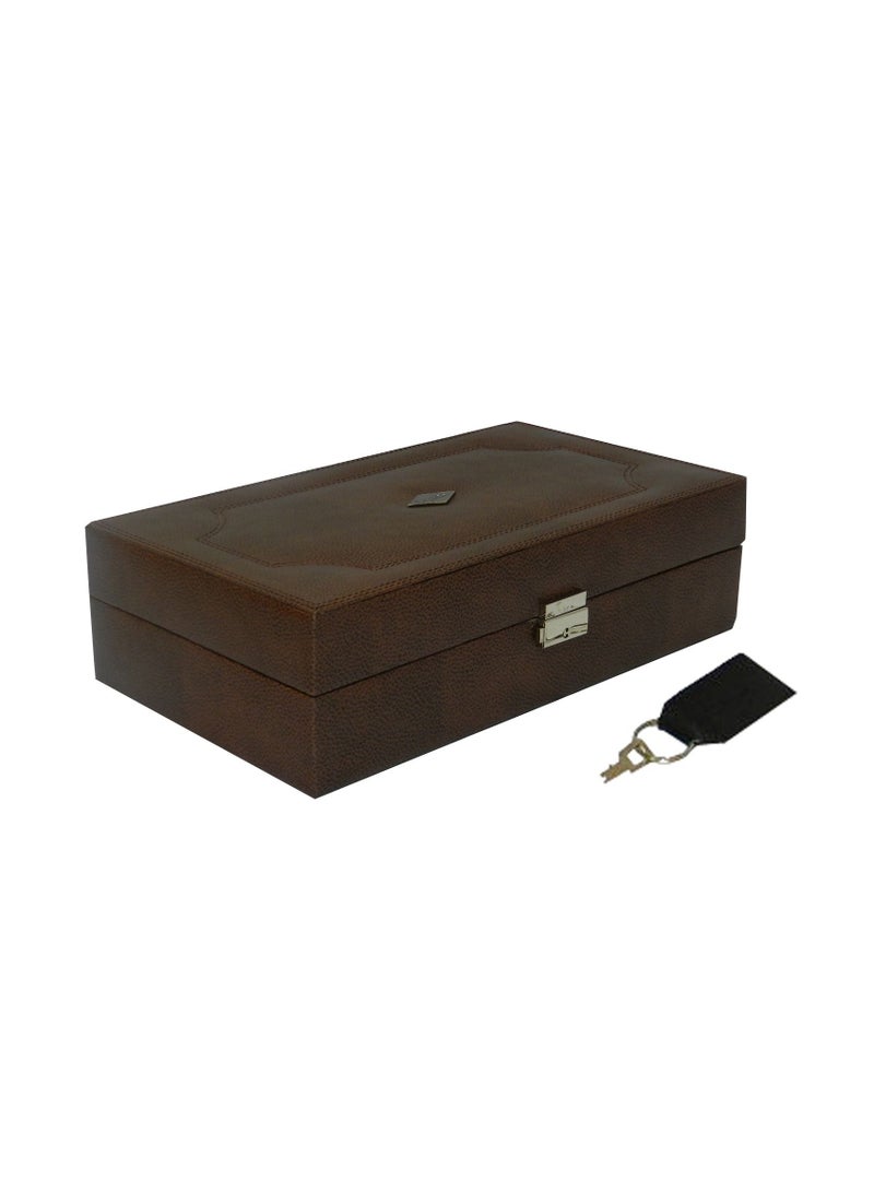 LAVERI LEATHER Laveri Watch Box  for Men Women (10 Slots), Premium PU Leather Watch Display Case Box Organizer with Removable Pillow - Image 2