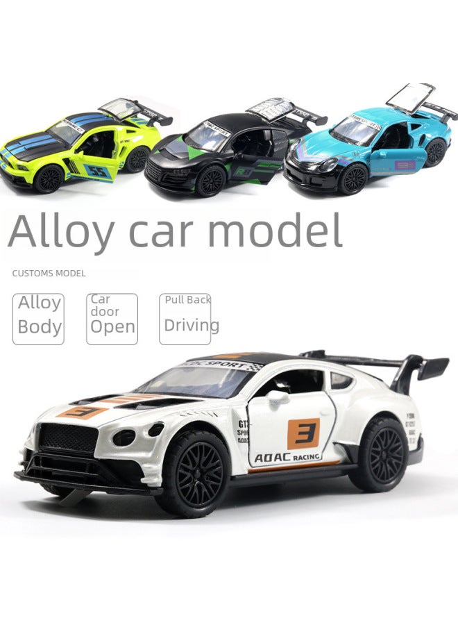 Bulk 1:36 Alloy Car Model Toy Three-door Sports Car Huili Boy Racing Ornaments Car Men Wholesale-Color:[Bag] White And Brown  - Image 4