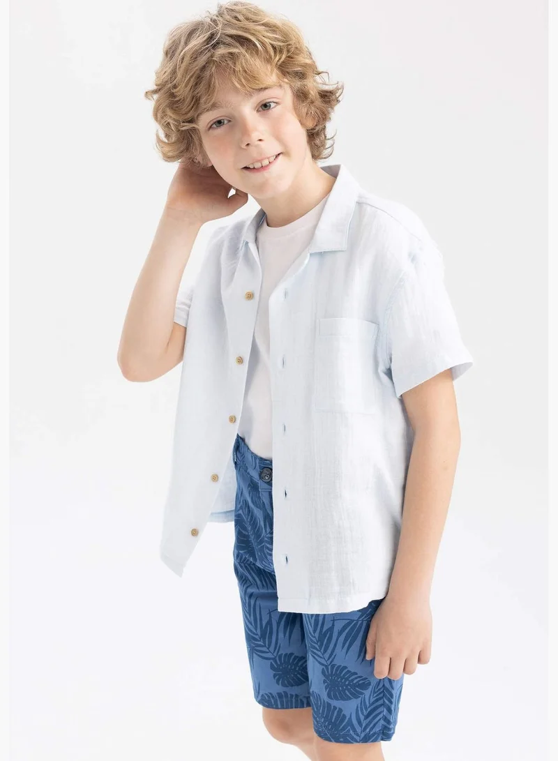 DeFacto Regular Fit Short Sleeve Jean Shirt