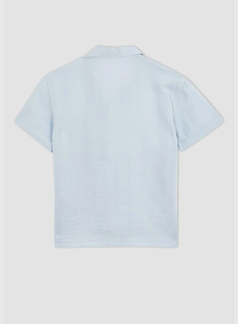 DeFacto Regular Fit Short Sleeve Jean Shirt