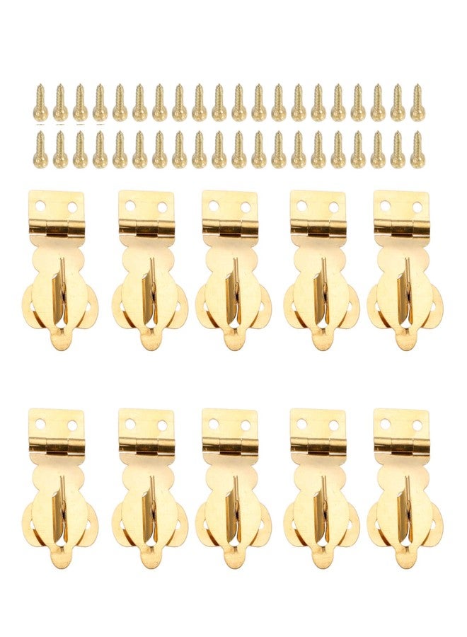 dophee 10Pcs Brass Solid Padlock Hasp, Mini Decorative Hasps Buckles with Screws for Wooden Box Jewelry Box Wine Gift Case Chest Suitcase, 1.06"x0.75" - Image 1