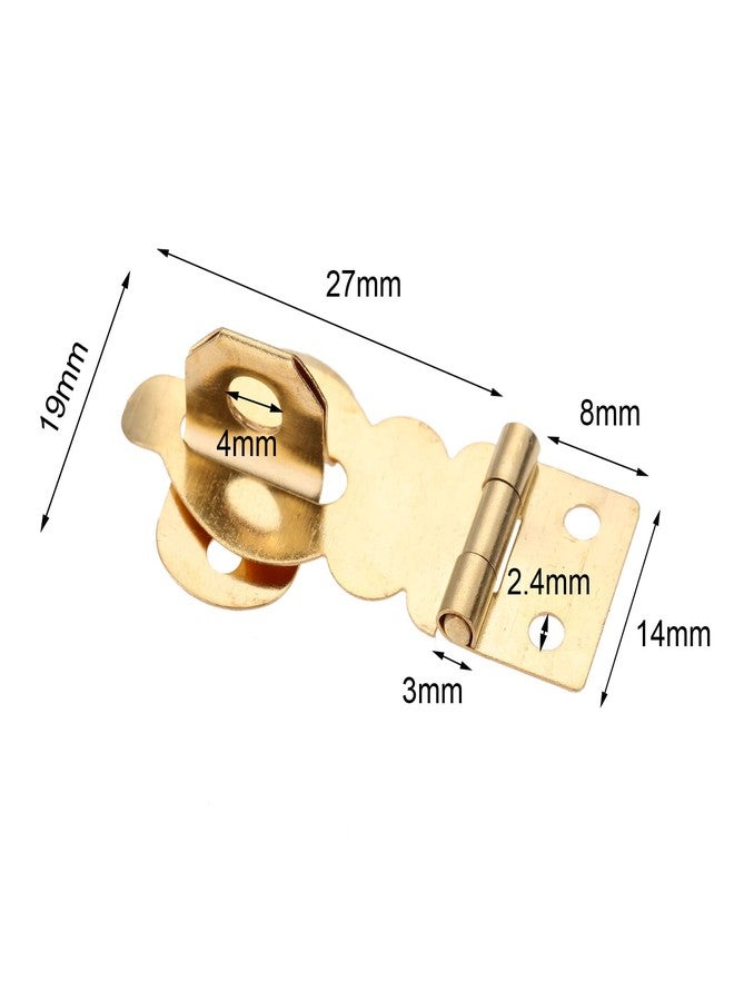 dophee 10Pcs Brass Solid Padlock Hasp, Mini Decorative Hasps Buckles with Screws for Wooden Box Jewelry Box Wine Gift Case Chest Suitcase, 1.06"x0.75" - Image 2