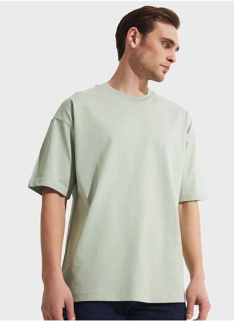 جون Ribbed  Collar T-Shirt