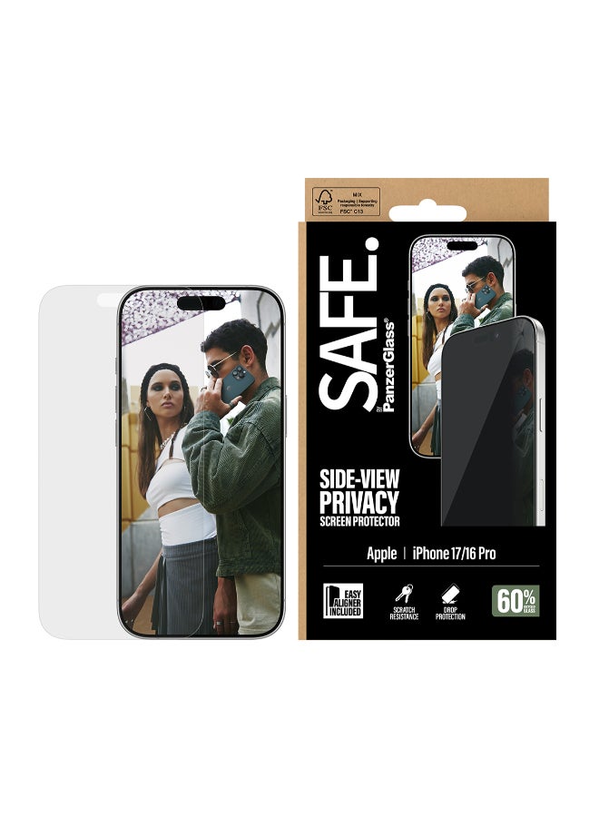 SAFE iPhone 17 / 16 Pro Screen Protector 6.3" PRIVACY, Full Screen Tempered Glass, Privacy Filter, Anti-Bluelight, Drop/Scratch Protection, w/ Easy Install Aligner, 2-Way Privacy - Image 1