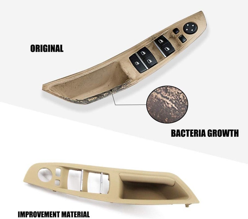 FEXON Beige Window Switch Armrest Panel and Inner Door Pull Handle Trim Cover Kits for BMW 5 Series (2010-2016) - Image 3