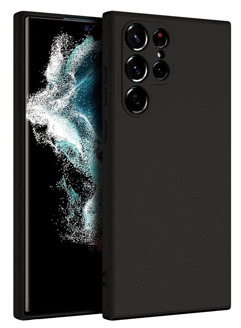 erorex Case For Samsung Galaxy S22 Ultra Soft Silicone Gel Rubber Cover Shockproof Matte Finish Back Cover Inner Fabric Lining With Camera Protection Case Black - Image 1