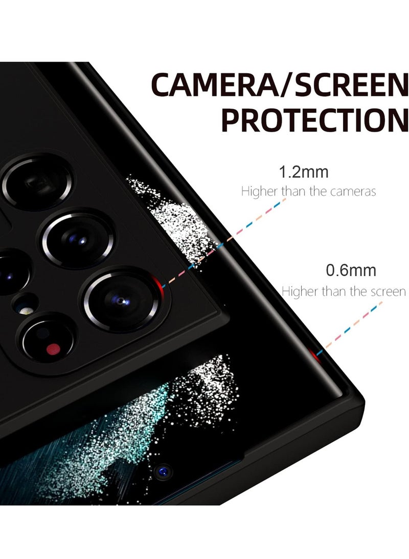 erorex Case For Samsung Galaxy S22 Ultra Soft Silicone Gel Rubber Cover Shockproof Matte Finish Back Cover Inner Fabric Lining With Camera Protection Case Black - Image 3