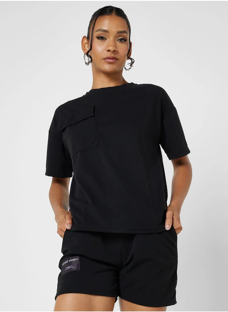 جينجر Oversize Pocket Detail Tshirt